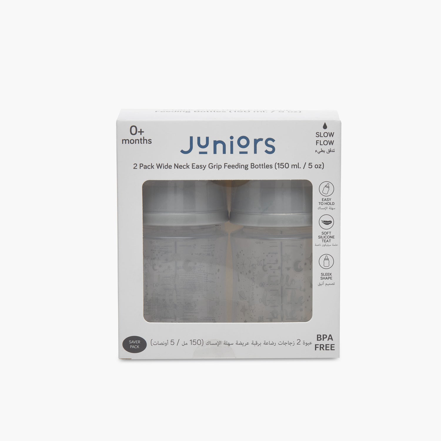 Pack of 2 Juniors Feeding Bottle with Wide Neck, 3 months+