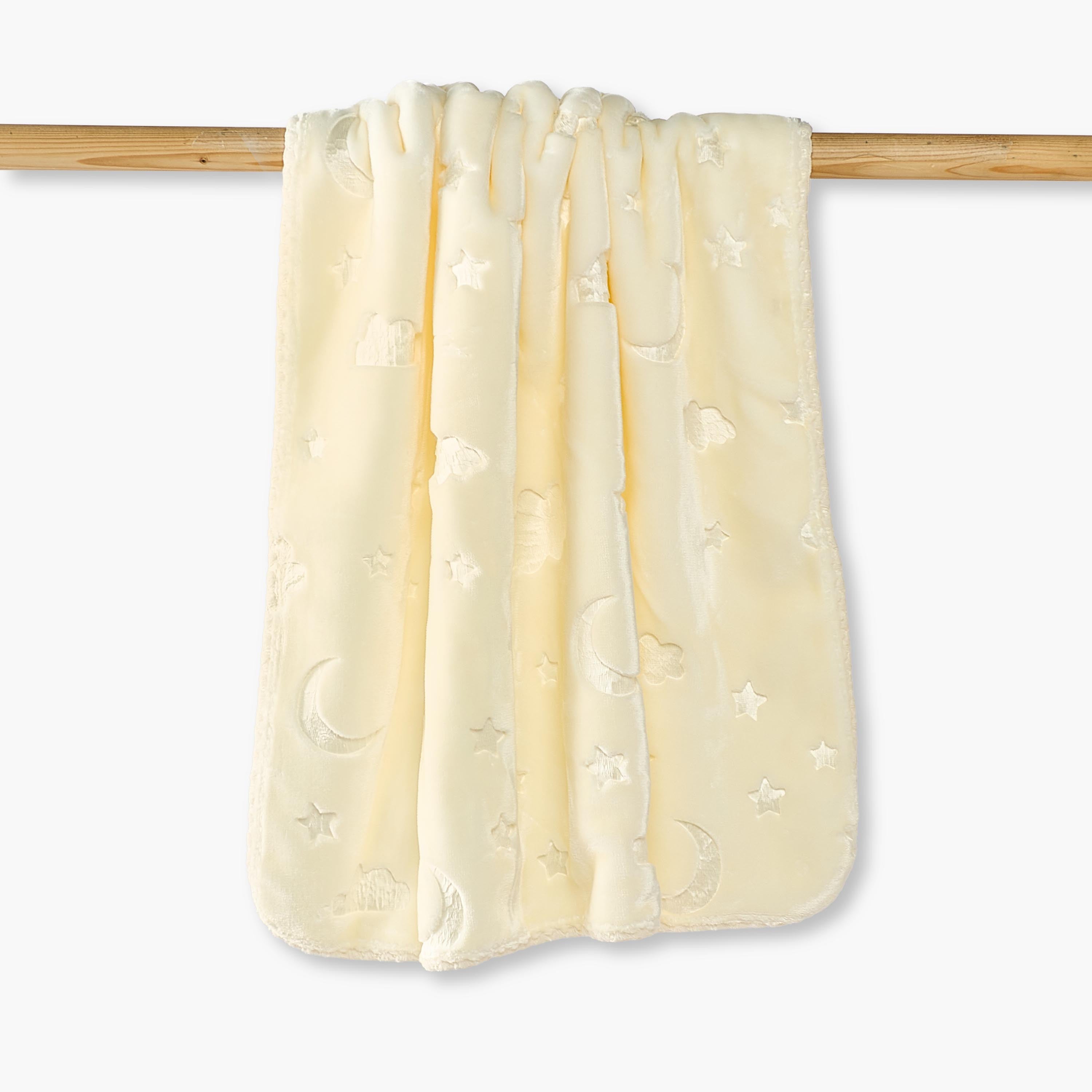 Juniors Receiving Blanket with Embossed Moon and Star, 80x100 cm - HomeBabyNurseryBlankets &amp; SwaddlesReceiving Blankets