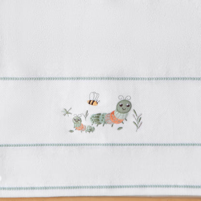 Juniors 120x60 Baby Towel with Caterpillar Embroidery