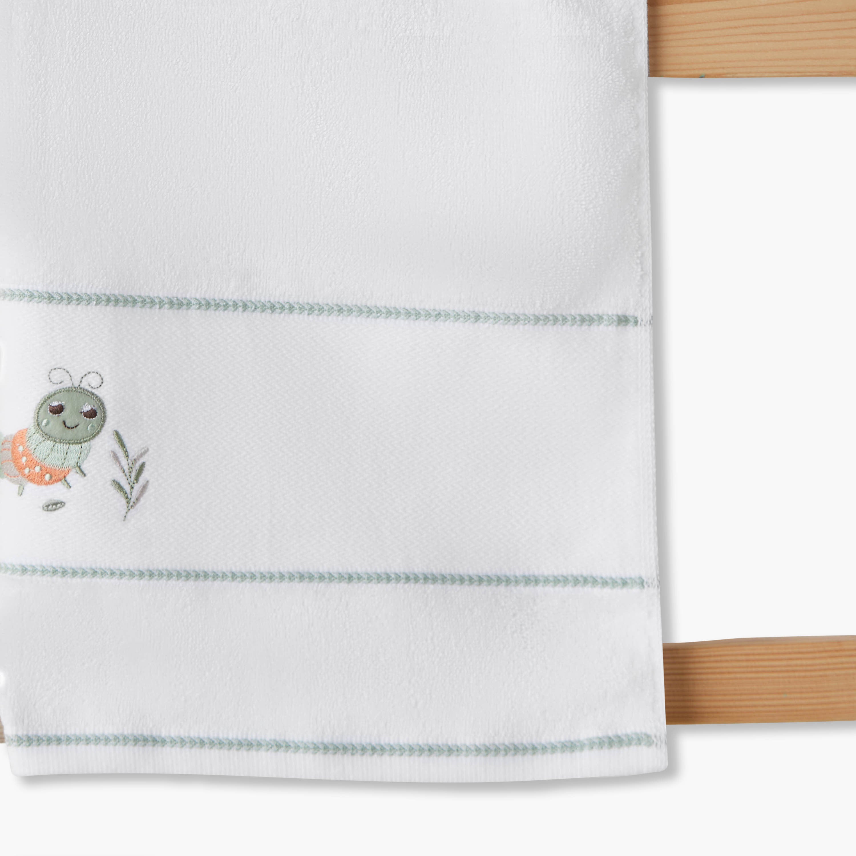Juniors 120x60 Baby Towel with Caterpillar Embroidery