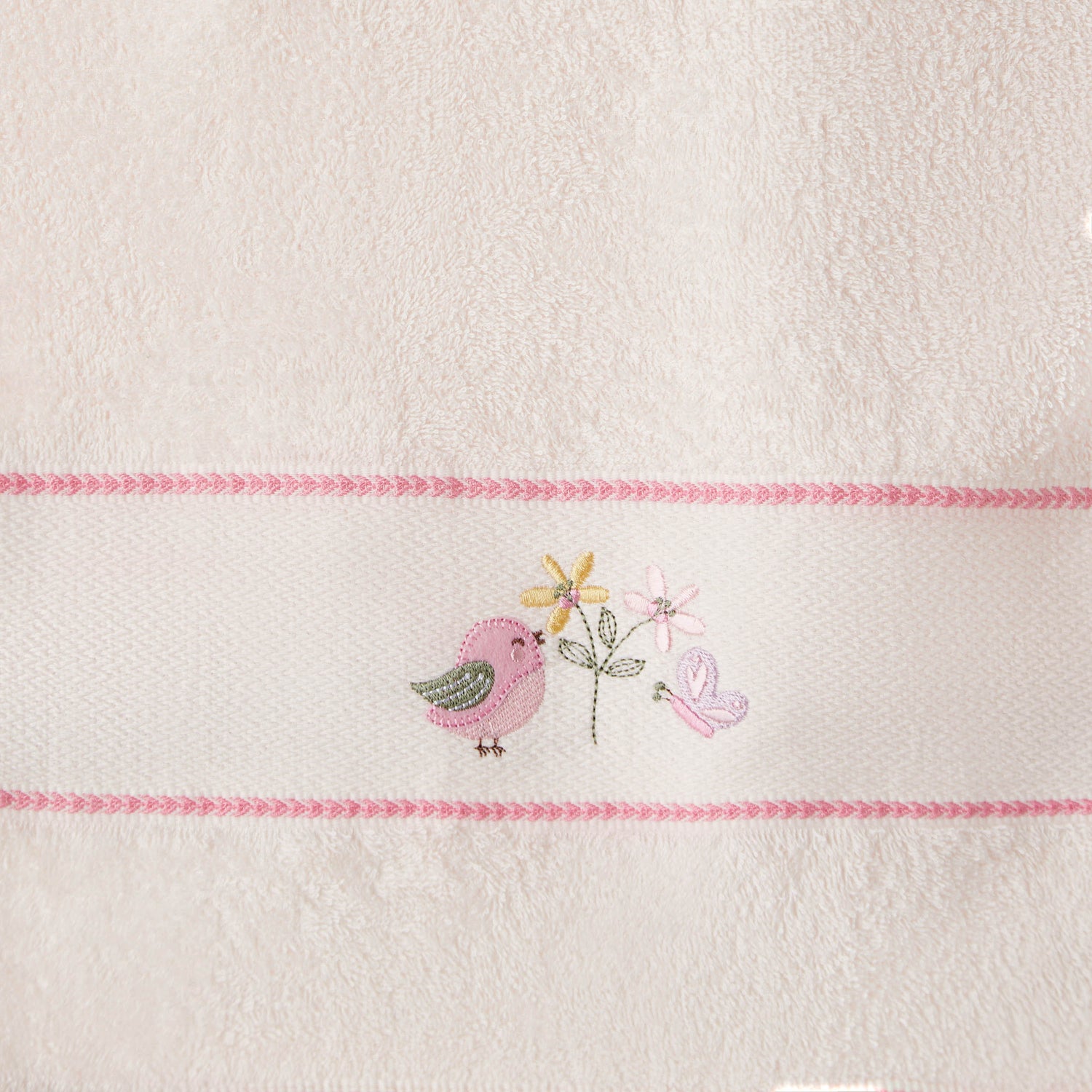 Juniors 38x76 cm Baby Towel with Bird Embroidery