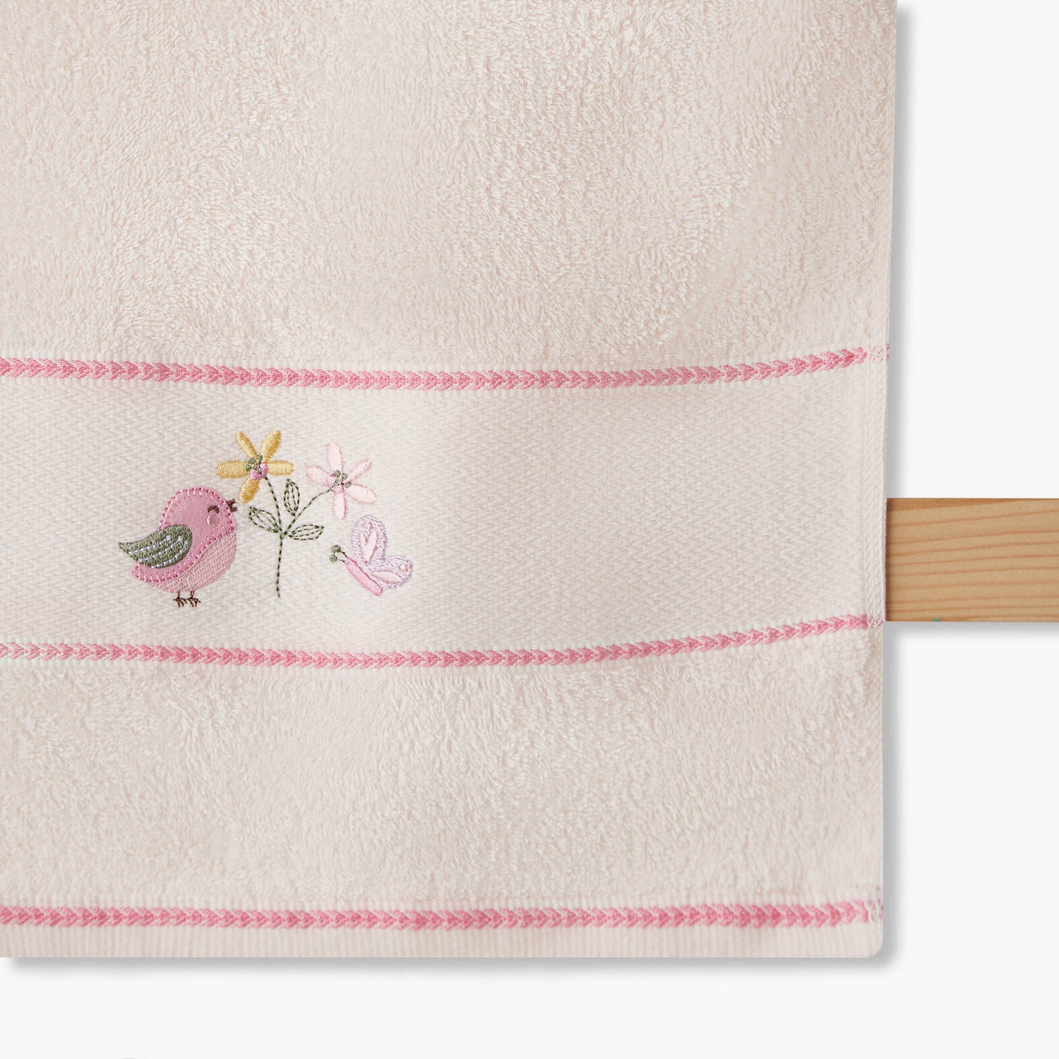 Juniors 38x76 cm Baby Towel with Bird Embroidery
