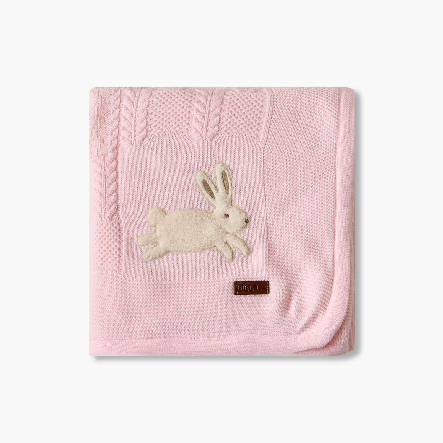 Giggles Receiving Blanket with Bunny Applique