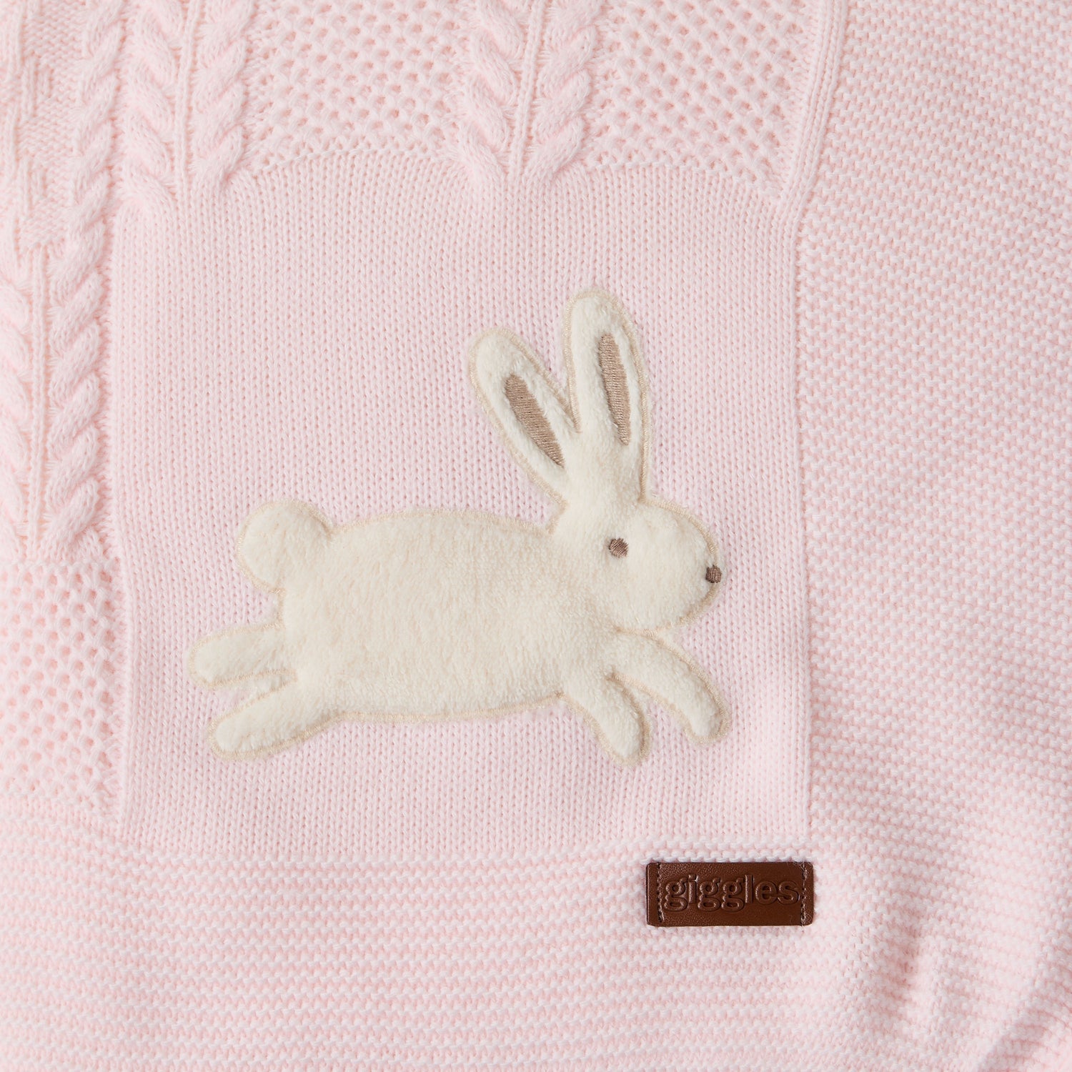 Giggles Receiving Blanket with Bunny Applique