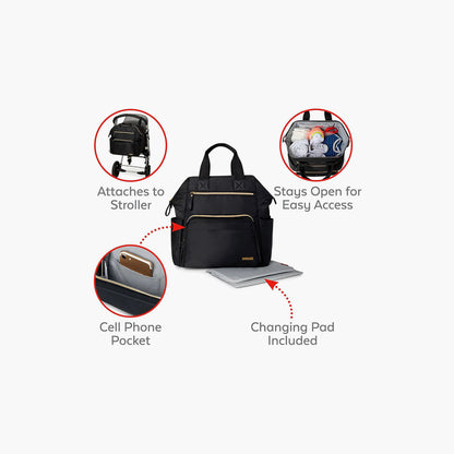 SkipHop Solid Diaper Backpack with Padded Shoulder Straps