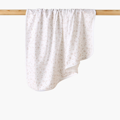 Juniors Receiving Blanket with Floral Print - White