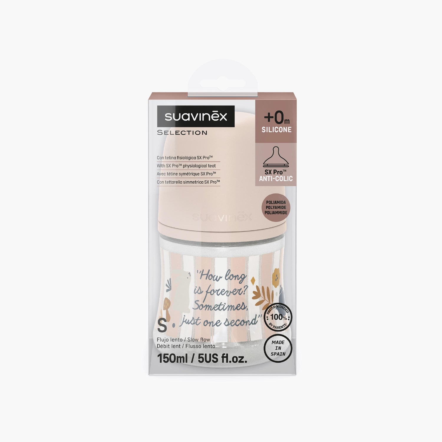 Suavinex Polyamide Slow Flow Feeding Bottle with Teat - 150 ml