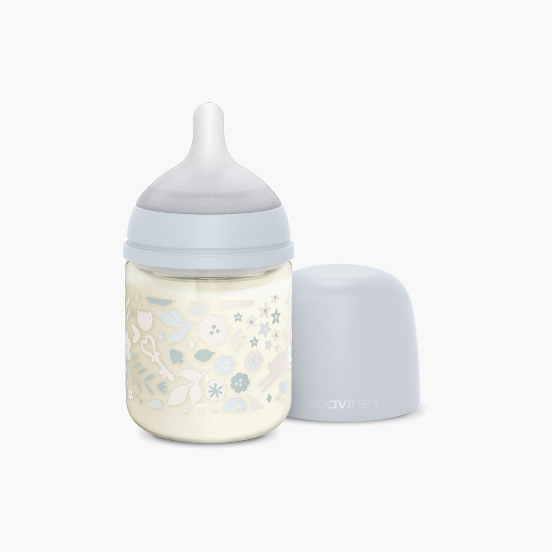 Suavinex Glass Slow Flow Feeding Bottle with Teat - 120 ml - HomeBabyFeedingFeeding BottlesBottles &amp; Teats