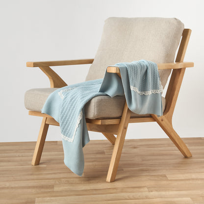 Giggles Cotton Lace Trim Blanket - 100x80 cm