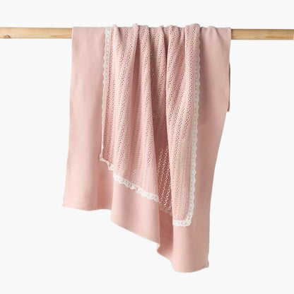 Giggles Cotton Lace Trim Blanket - 100x80 cm