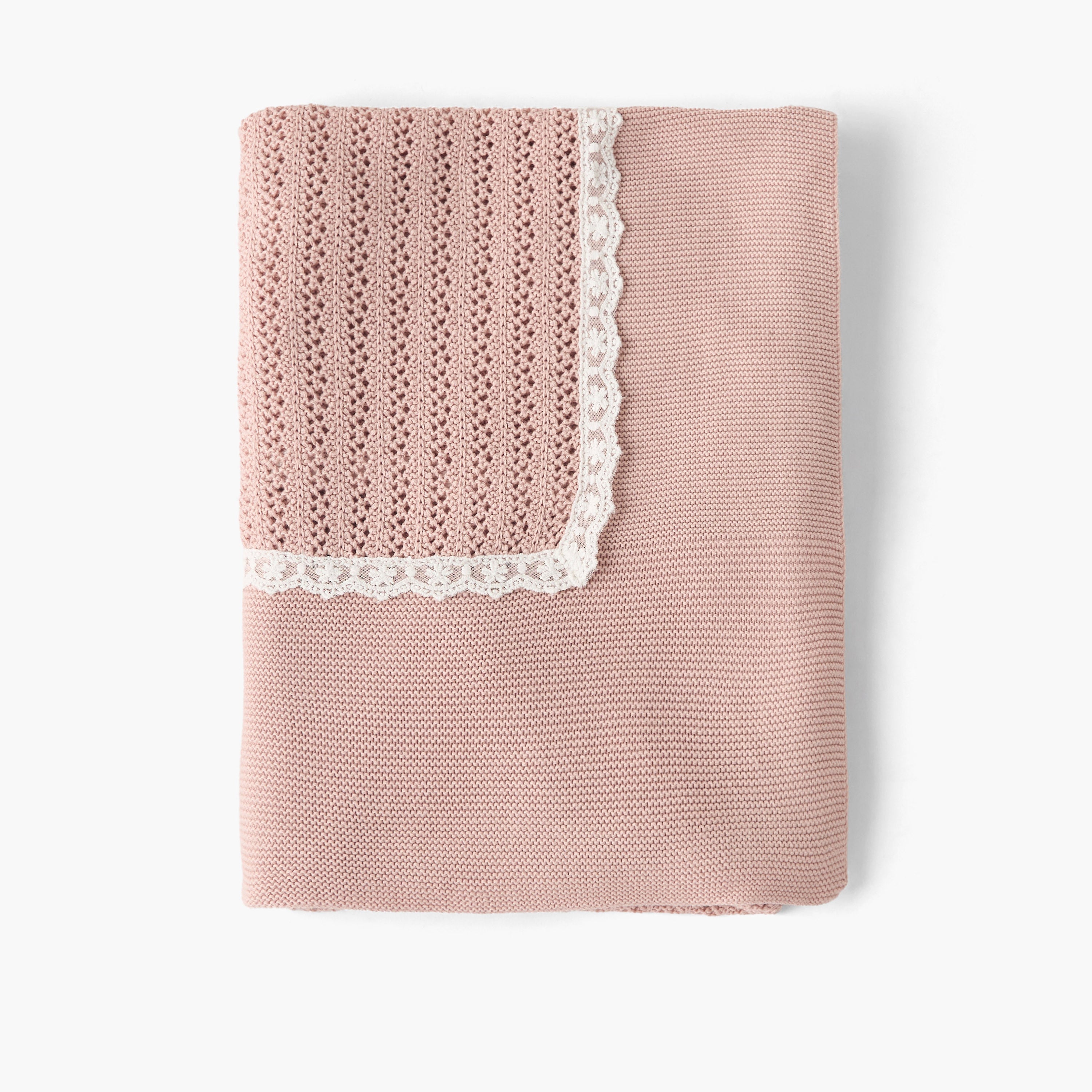 Giggles Cotton Lace Trim Blanket - 100x80 cm