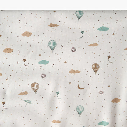 Juniors Cotton Hot Air Balloon Print Receiving Blanket