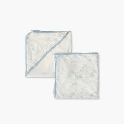 Giggles Bamboo Safari Print Receiving Blanket - Pack of 2