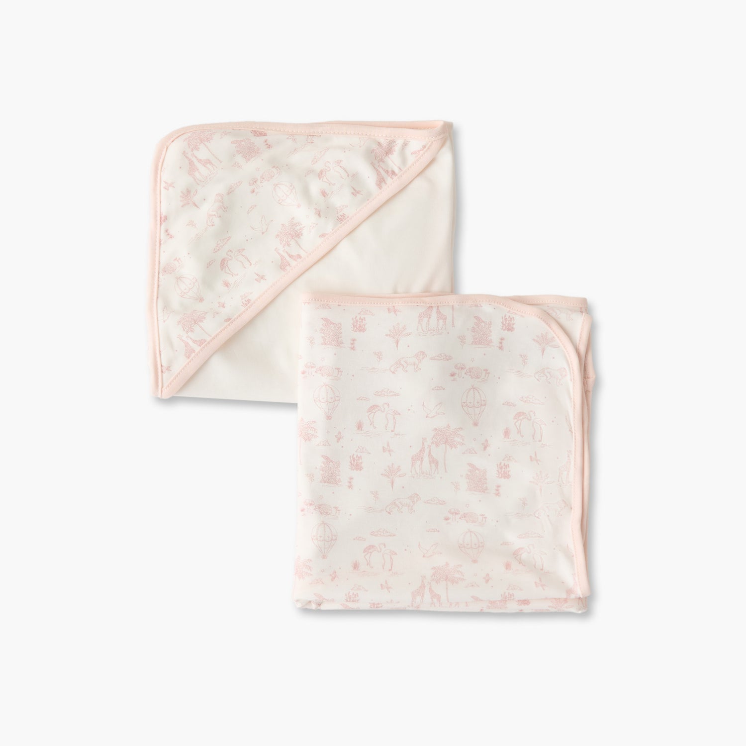 Giggles Bamboo Safari Print Receiving Blanket - Pack of 2