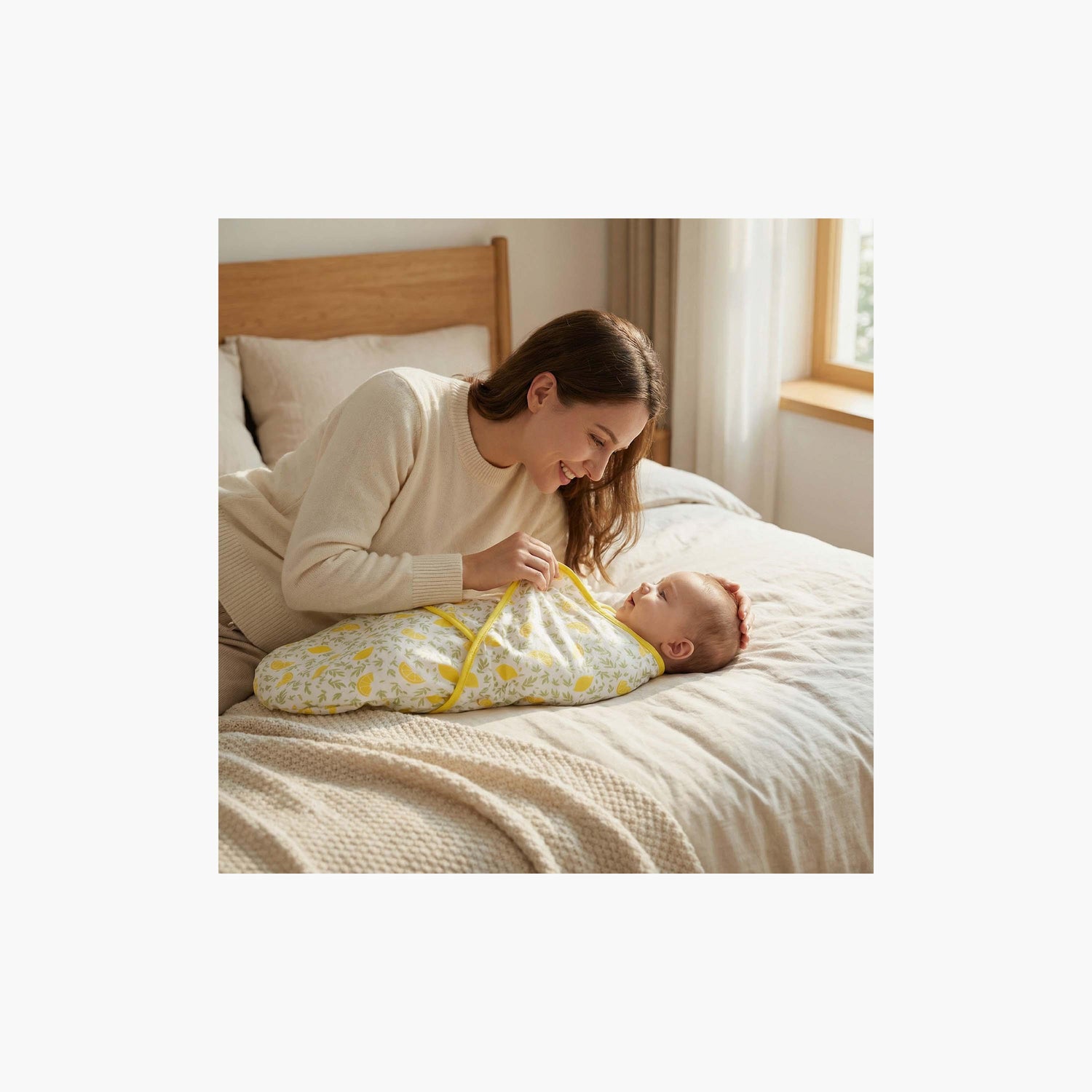 Moon Organic Breathable Swaddle Wrap - Lemon
