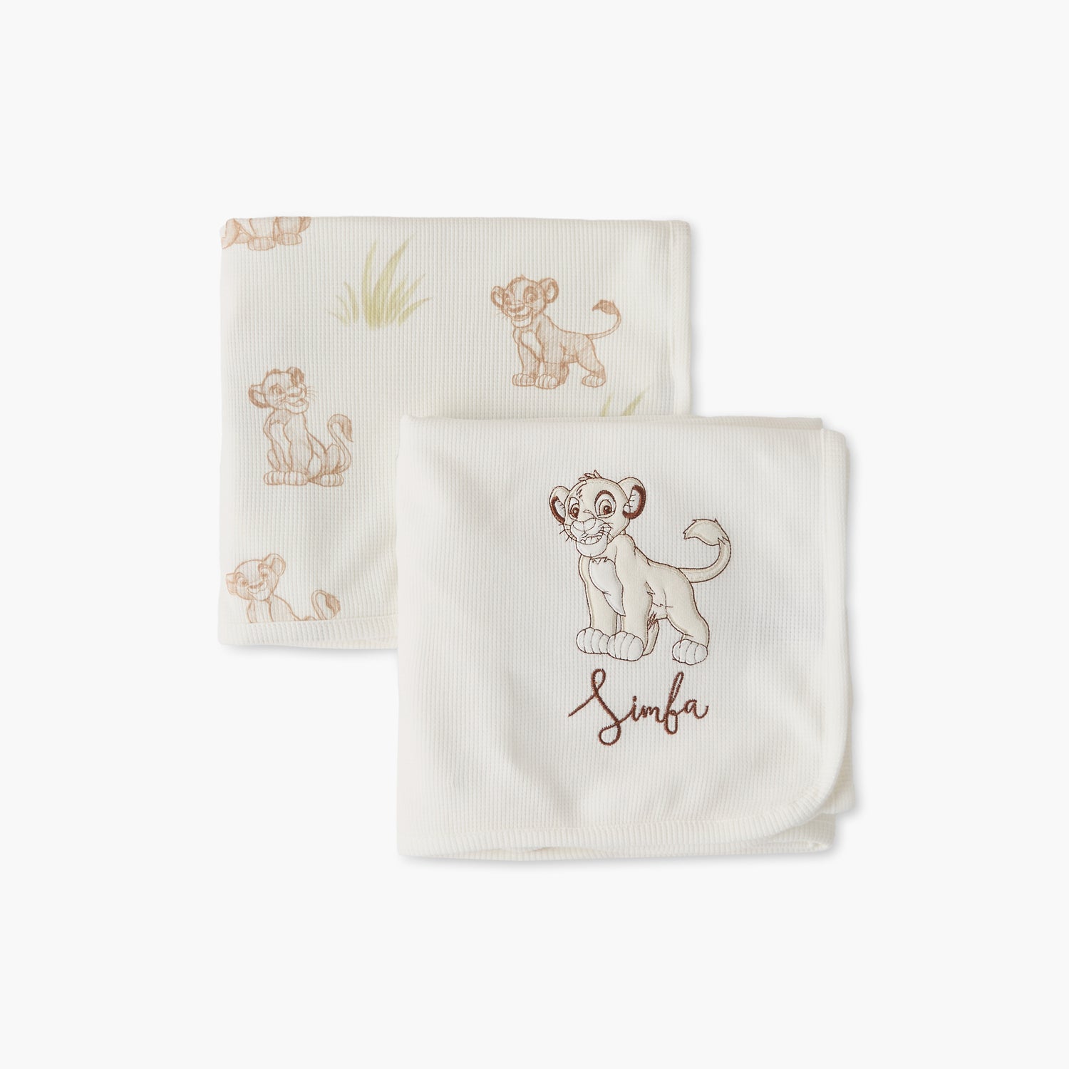 Disney Waffle Texture Lion King Print Blanket - Pack of 2
