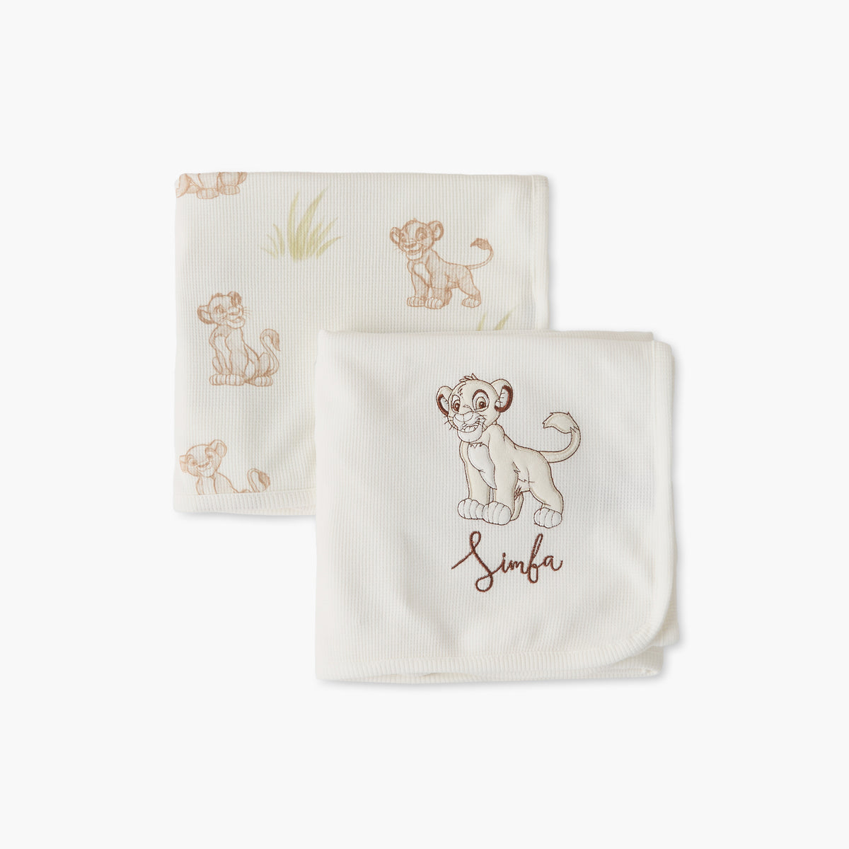 Disney Waffle Texture Lion King Print Blanket - Pack of 2