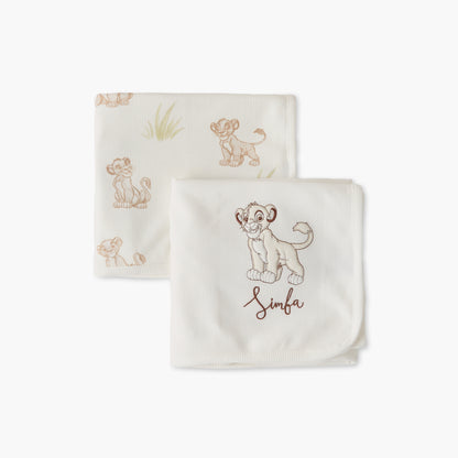 Disney Waffle Texture Lion King Print Blanket - Pack of 2