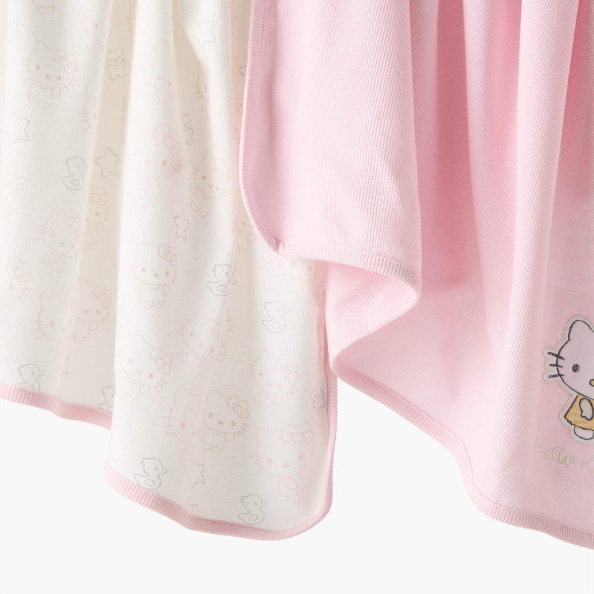 Sanrio Waffle Texture Hello Kitty Print Receiving Blanket - Pack of 2