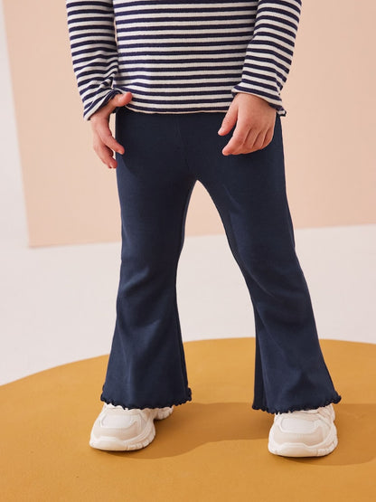 Navy Rib Flare Leggings (3mths-7yrs) - Size 3-6 Months (62-68cm) - Navy Rib Flare