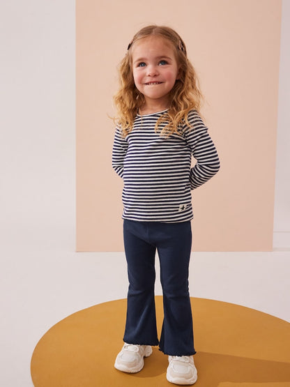 Navy Rib Flare Leggings (3mths-7yrs) - Size 3-6 Months (62-68cm)