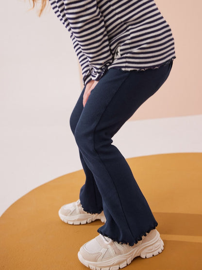Navy Rib Flare Leggings (3mths-7yrs) - Size 3-6 Months (62-68cm)