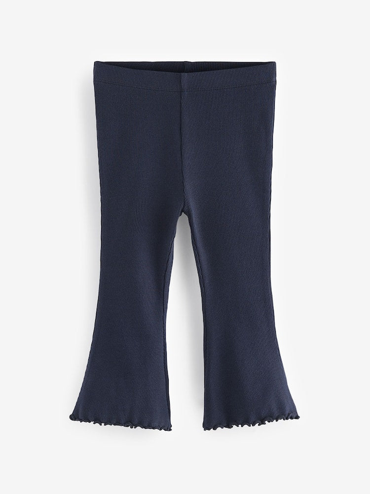 Navy Rib Flare Leggings (3mths-7yrs) - Size 3-6 Months (62-68cm)