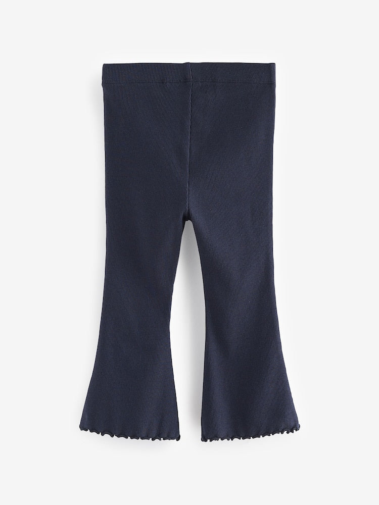 Navy Rib Flare Leggings (3mths-7yrs) - Size 3-6 Months (62-68cm)