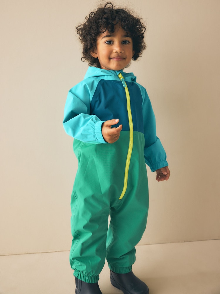 Blue/Green Colourblock Puddlesuit