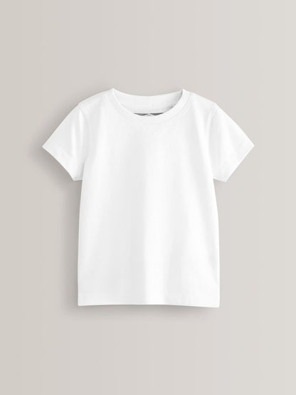 White 2 Pack Short Sleeve T-Shirts (3mths-7yrs)