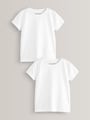 White 2 Pack Short Sleeve T-Shirts (3mths-7yrs) - Size 3-6 Months (62-68cm)