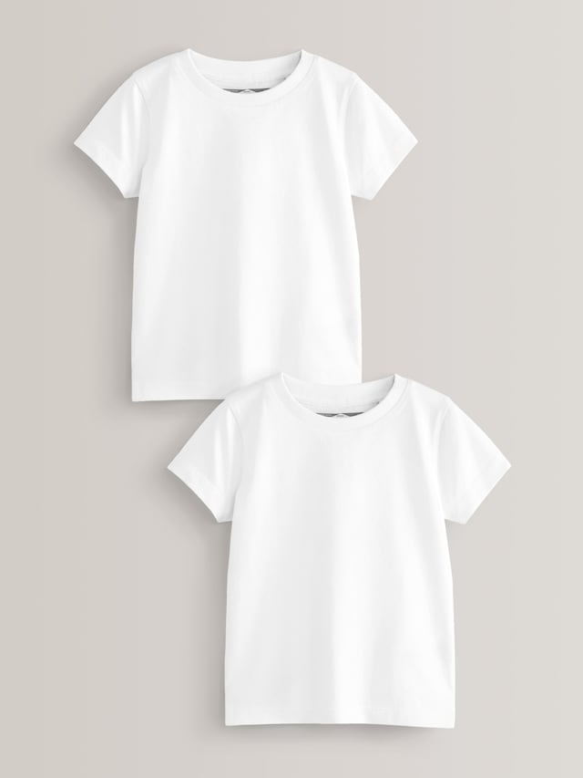 White 2 Pack Short Sleeve T-Shirts (3mths-7yrs) - Size 3-6 Months (62-68cm)