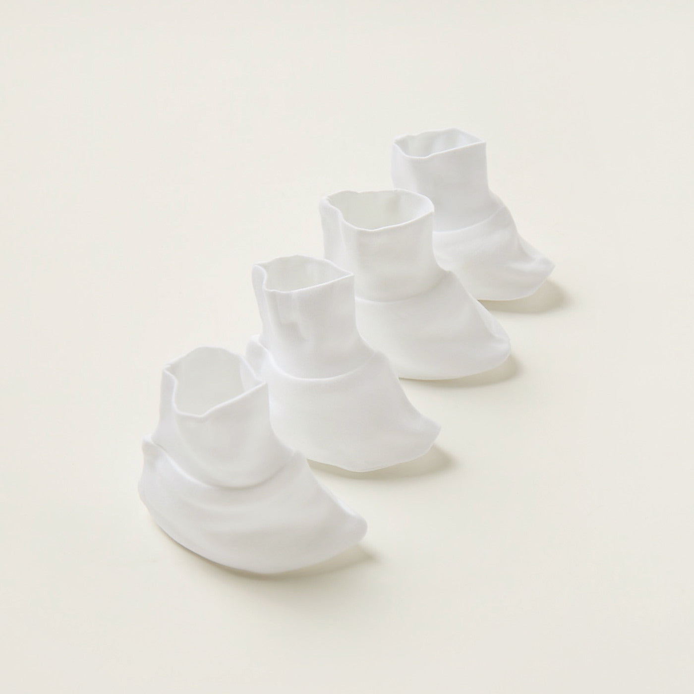 Juniors Solid Booties - Set of 2 - White / Free Size