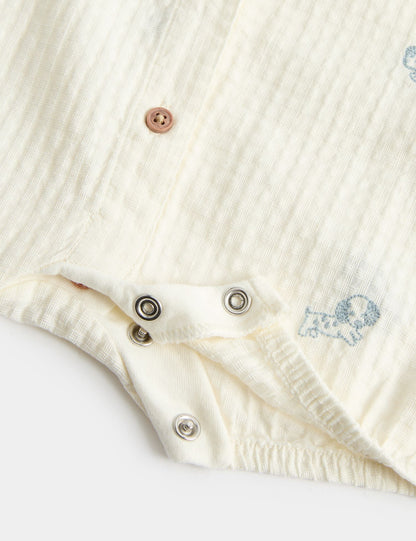 2 Piece Pure Cotton Romper &amp; Socks Outfit (7lbs-2 Yrs)