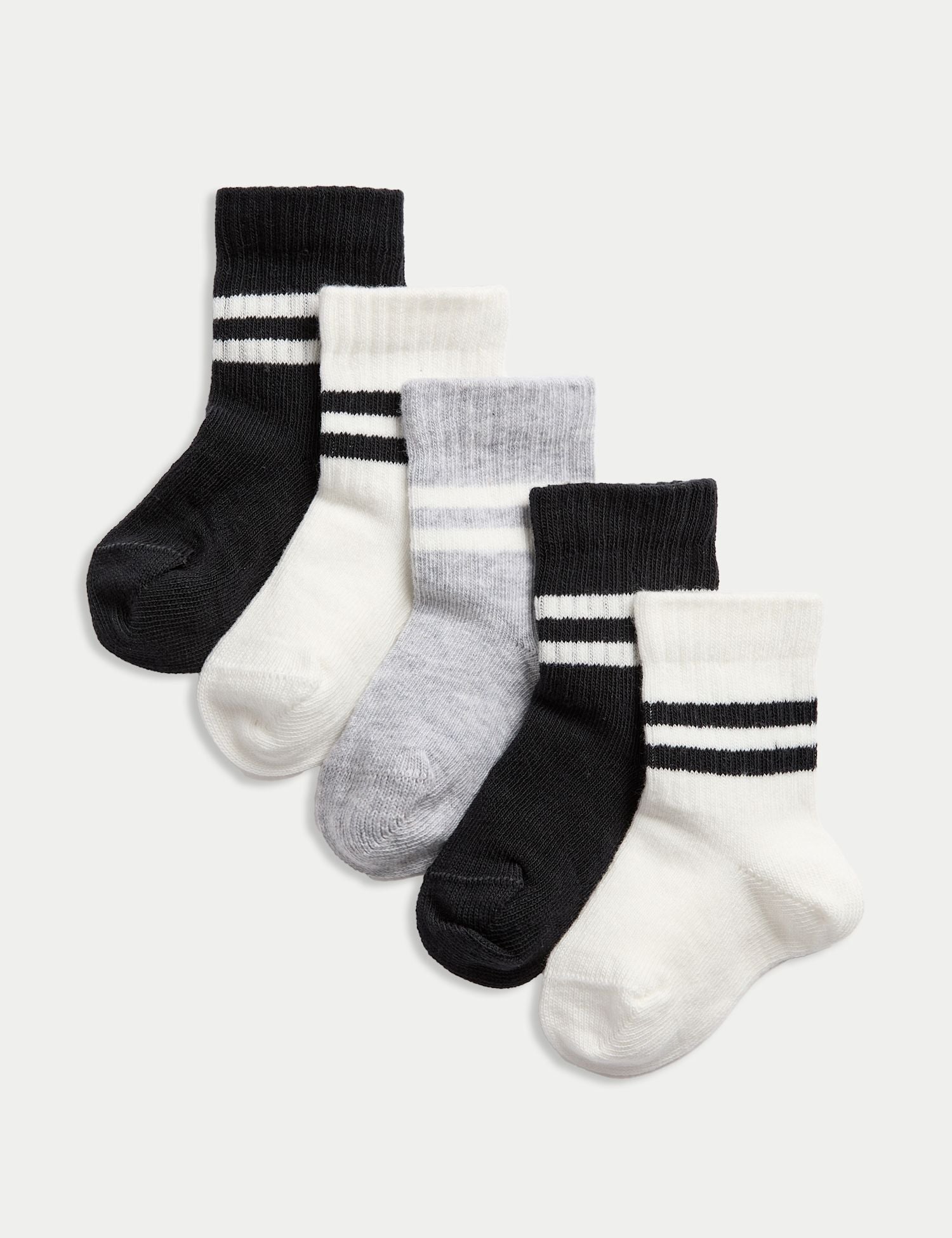 5 Pack Cotton Rich Baby Socks (0-3 Yrs) - BLACK MIX / 2-3 Years