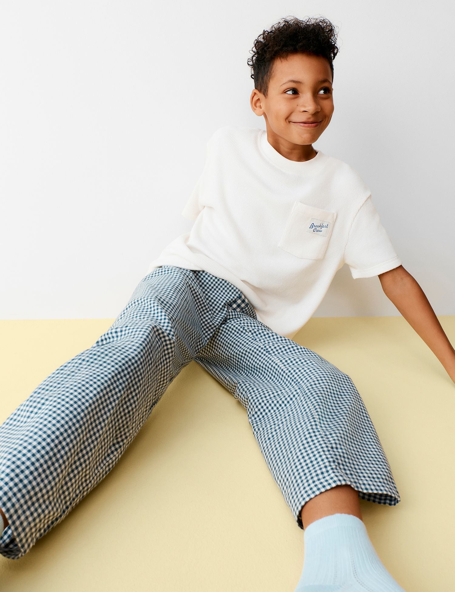 Waffle Breakfast Crew Slogan Pyjama Top (6-16 Yrs)