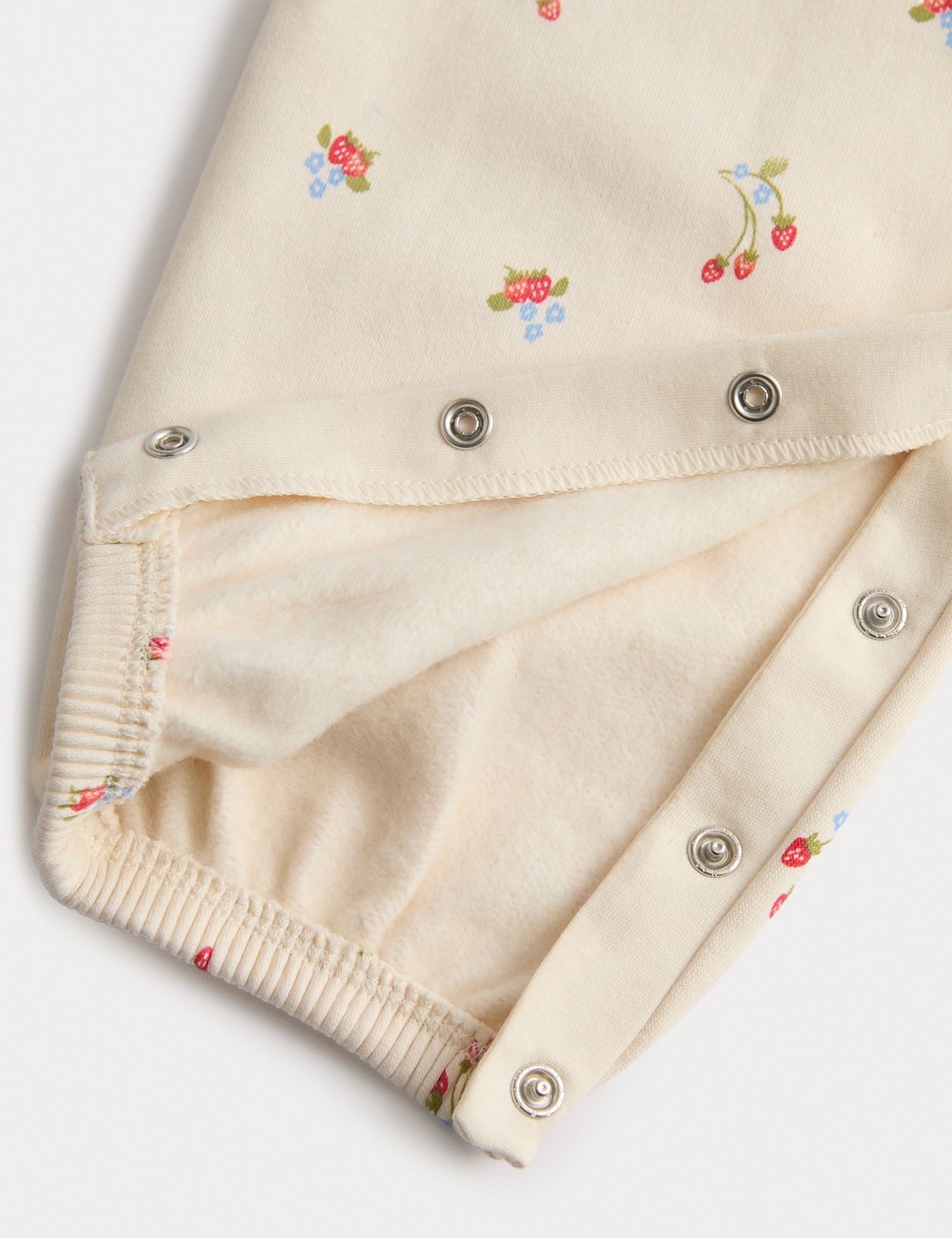 2pc Cotton Strawberry Ditsy Dungarees Outfit (0-3 Yrs)