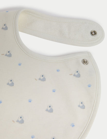 5 Pack Pure Cotton Dog Print Bibs