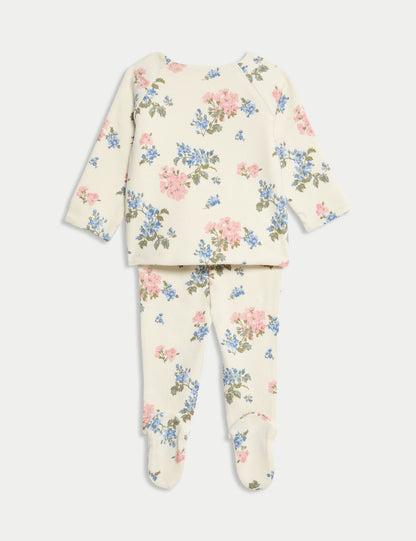 2pc Cotton Rich Floral Outfit (0-12 Mths)