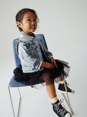 Mid Blue Denim Frill Jacket (3mths-7yrs) - Size 3-6 Months (62-68cm)