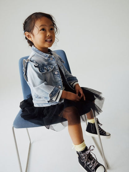 Mid Blue Denim Frill Jacket (3mths-7yrs) - Size 3-6 Months (62-68cm)