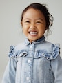 Mid Blue Denim Frill Jacket (3mths-7yrs) - Size 3-6 Months (62-68cm)