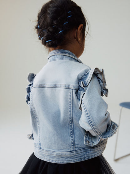 Mid Blue Denim Frill Jacket (3mths-7yrs)