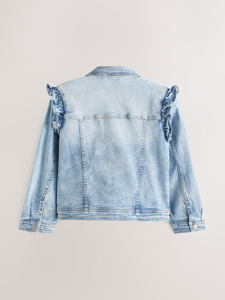 Mid Blue Denim Frill Jacket (3mths-7yrs)