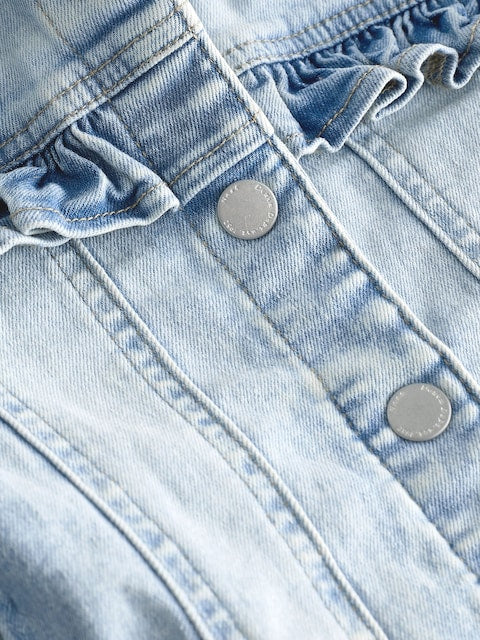 Mid Blue Denim Frill Jacket (3mths-7yrs) - Size 3-6 Months (62-68cm)