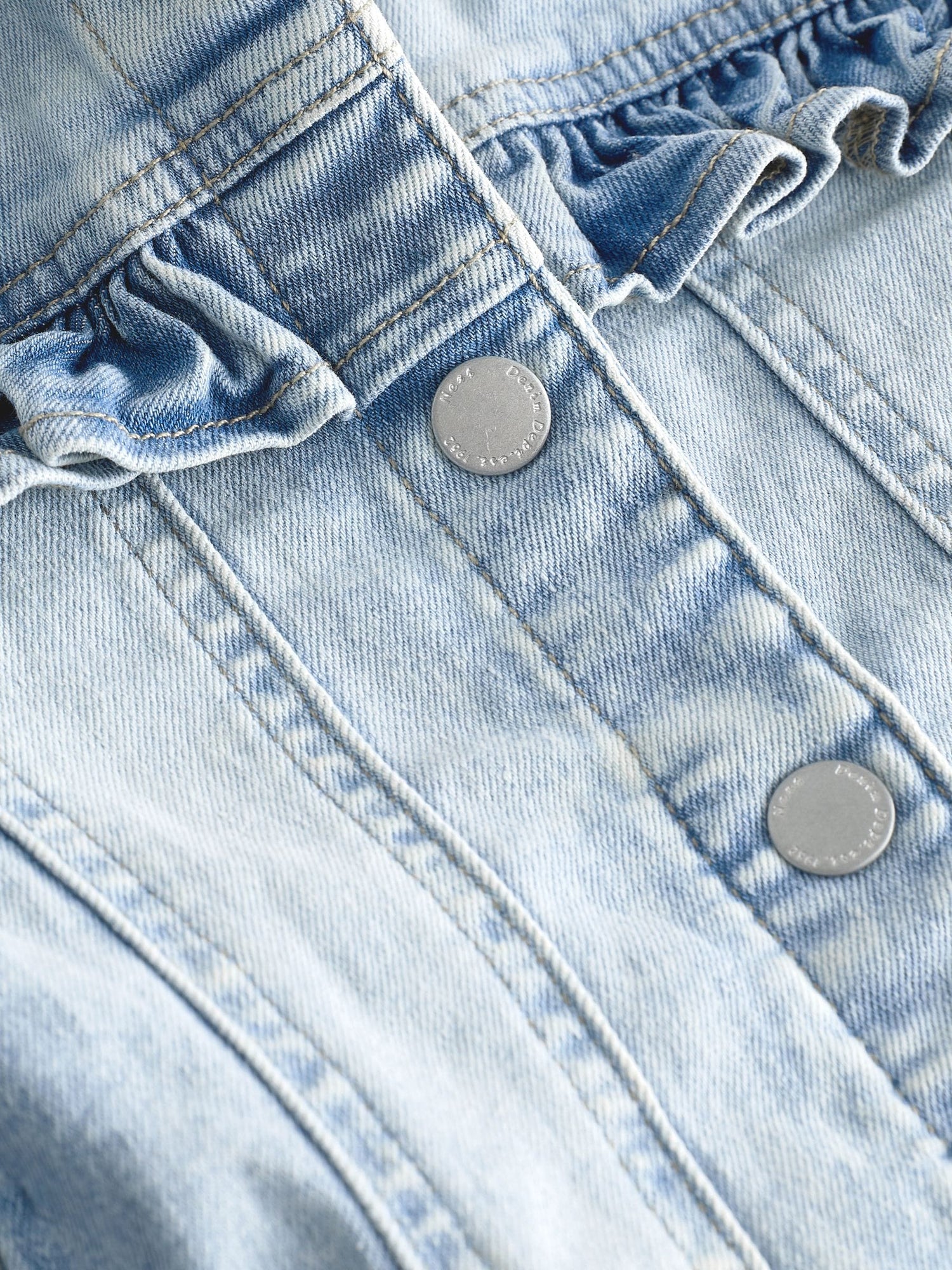 Mid Blue Denim Frill Jacket (3mths-7yrs) - Size 3-6 Months (62-68cm)