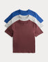 3 Pack Pure Cotton T-Shirts (2-8 Yrs) - BLUE MIX / 4-5 Years