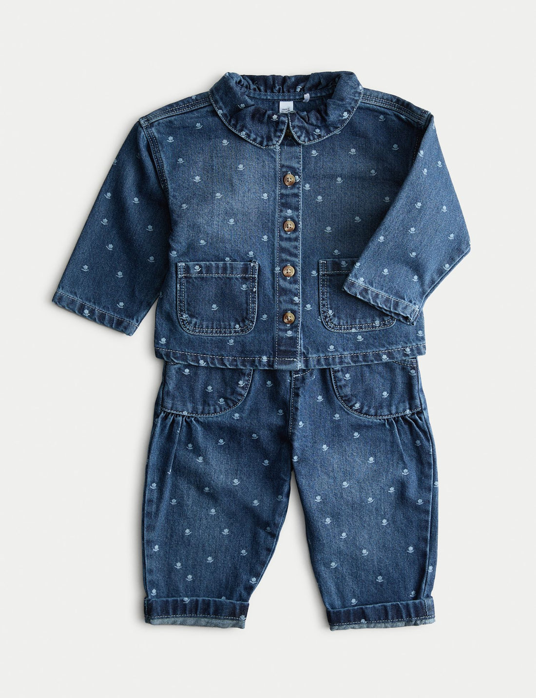 2pc Pure Cotton Denim Outfit (0-6 Yrs) - DENIM / 18-24 Months