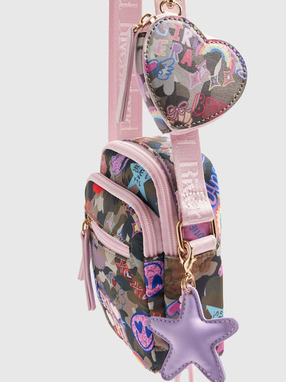 River Island Green Camo Print Festival Bag