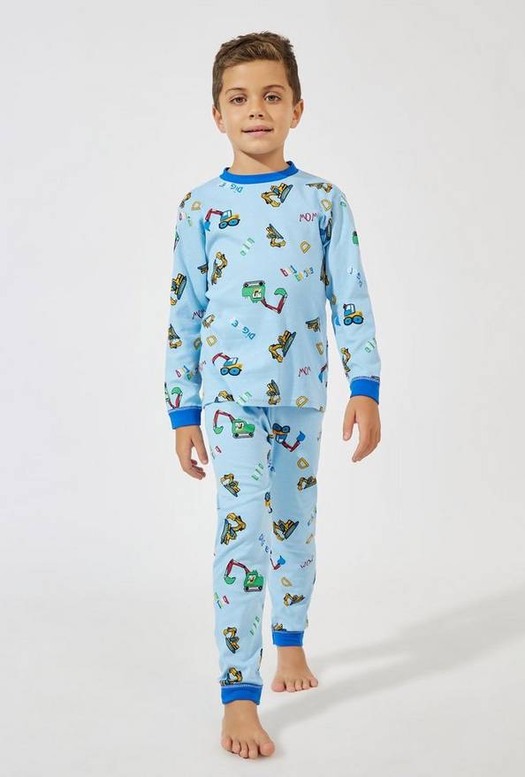 Styli Cartoon Printed Cotton Long Sleeve T-Shirt &amp; Pyjama Set